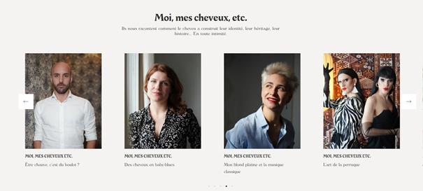 Capture du site HAIR Confidential by René Furterer proposant une expérience de marque engagée, singulière et durable